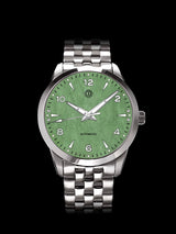 AWAGAMI FACTORY X MMI WATCHES: "L GREEN WASHI DIAL" MODEL NL-21